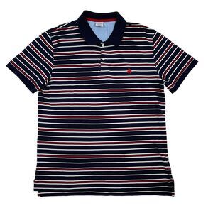 Brooks Brothers Polo Shirt Men’s Size XL Slim Blue Red Striped Short Sleeve Knit